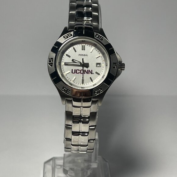 UConn Huskies NCAA Stainless-Steel Women's Watch by Fossil NEW
